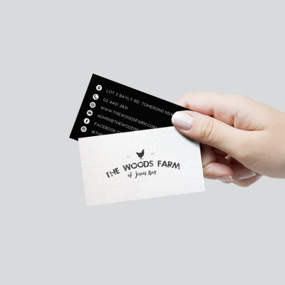 Custom business cards for The Woods Farm